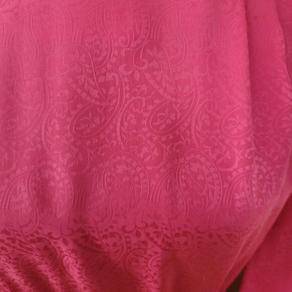 Vintage Carroll Reed Pink Paisley Silk Dress Size 8 Belted - Picture 3 of 4